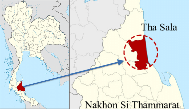 Kaart van Tha Sala
